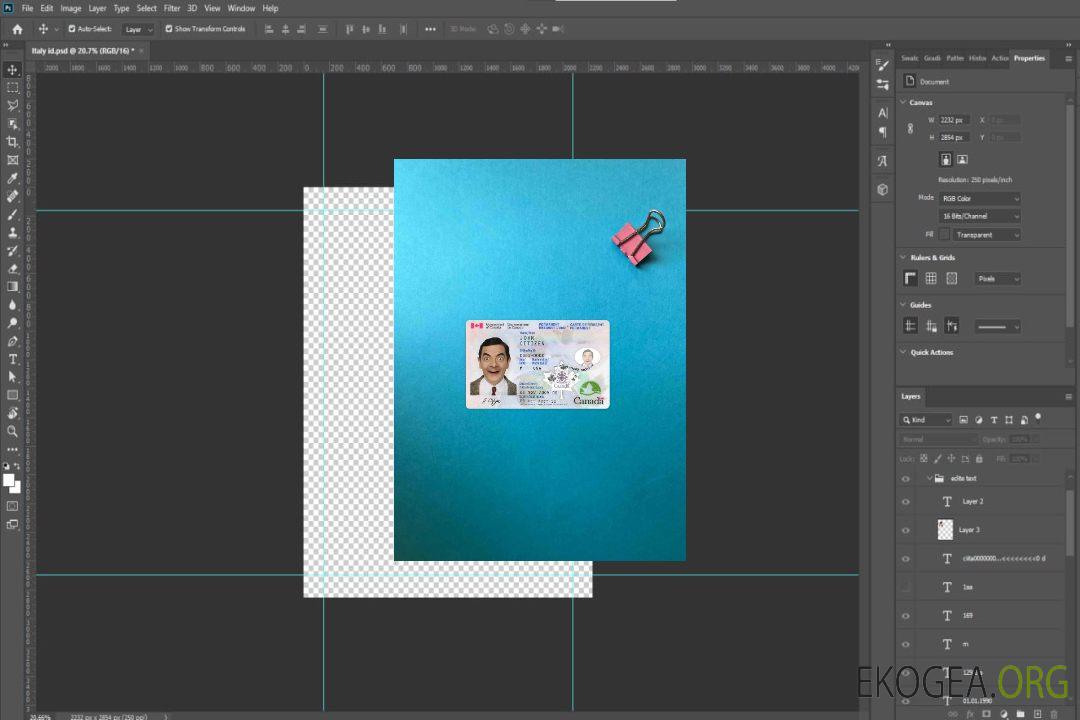 Photolook de la carte de résident permanent du Canada RECTO template Photolook de la carte de résident permanent du Canada RECTO template